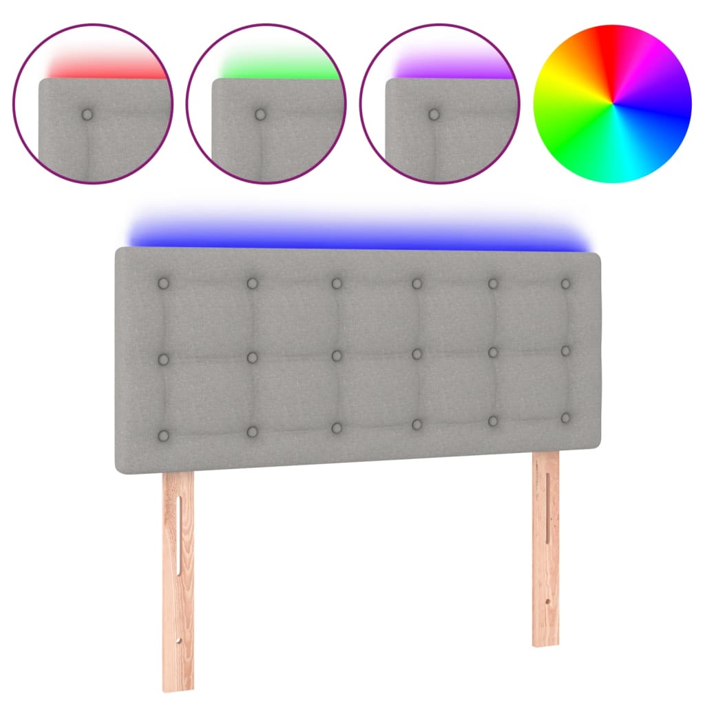 LED uzglavlje svjetlosivo 80 x 5 x 78/88 cm od tkanine