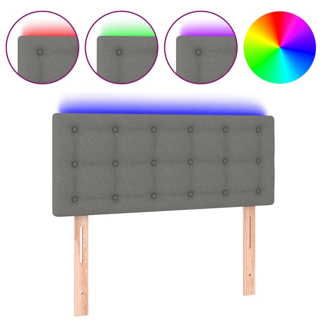 LED uzglavlje tamnosivo 80 x 5 x 78/88 cm od tkanine