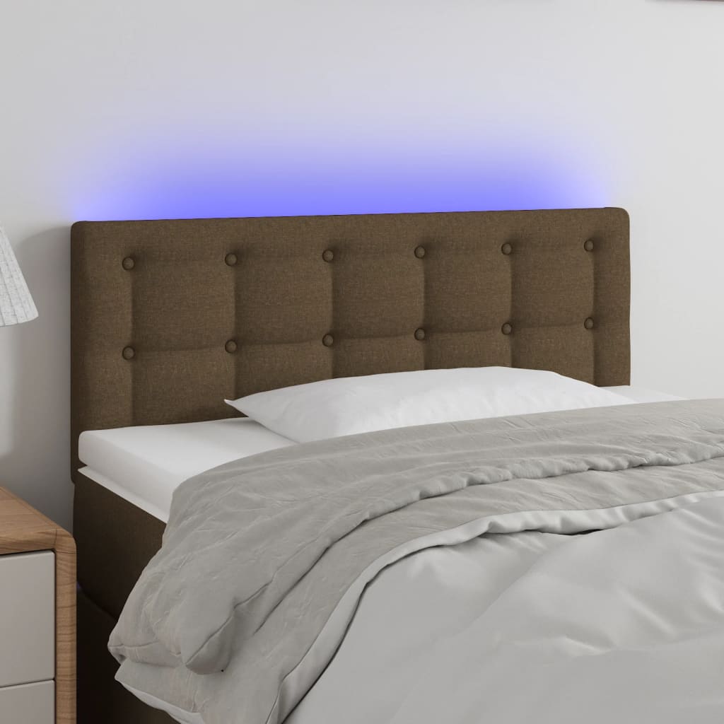 LED uzglavlje tamnosmeđe 80 x 5 x 78/88 cm od tkanine