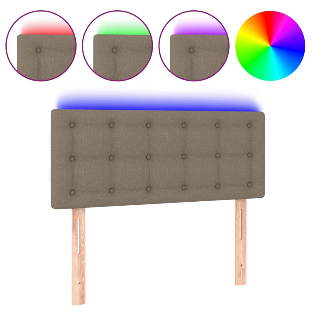 LED uzglavlje smeđesivo 90x5x78/88 cm od tkanine