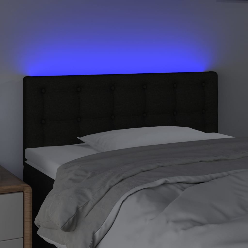 LED uzglavlje crno 100x5x78/88 cm od tkanine