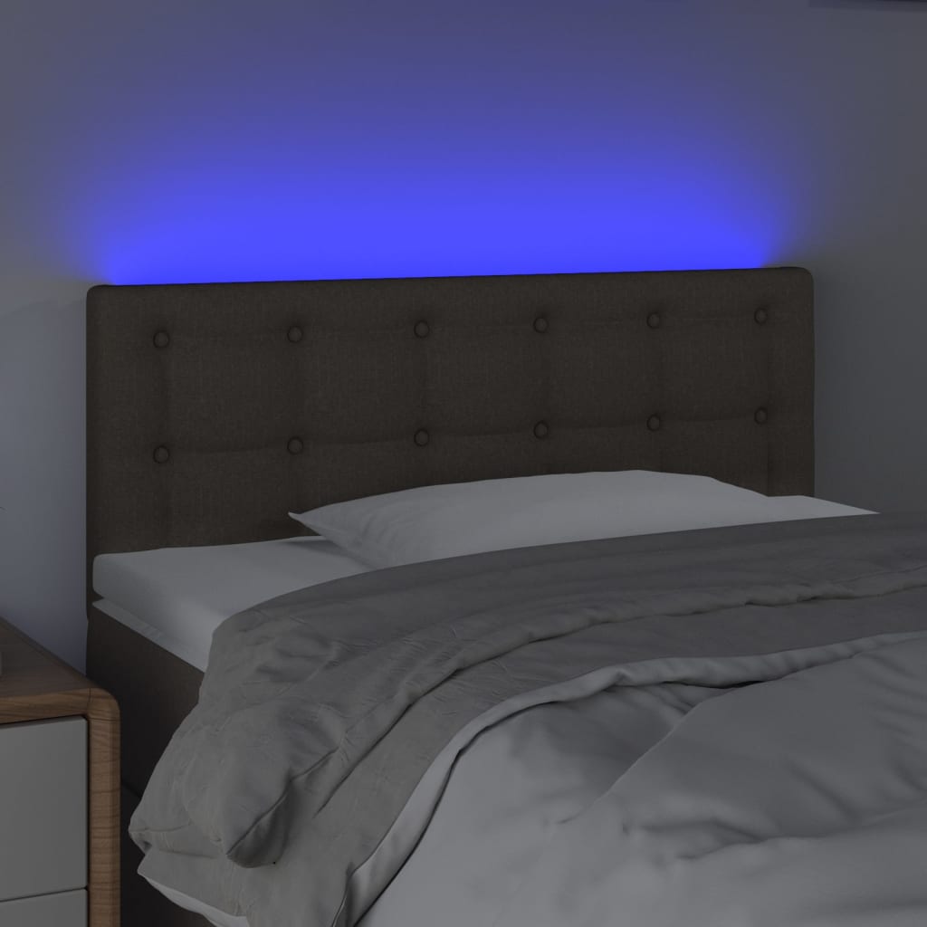 LED uzglavlje smeđesivo 100x5x78/88 cm od tkanine