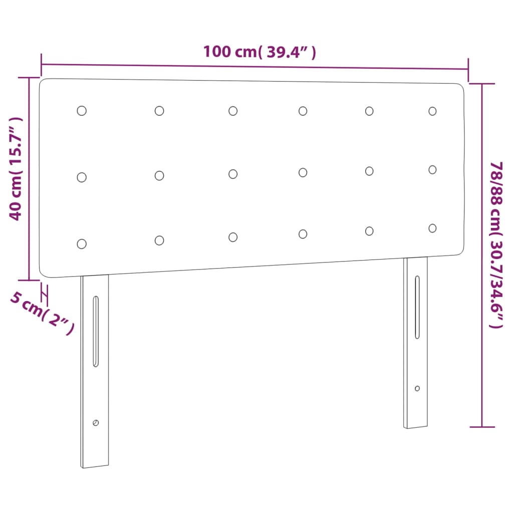LED uzglavlje plavo 100x5x78/88 cm od tkanine