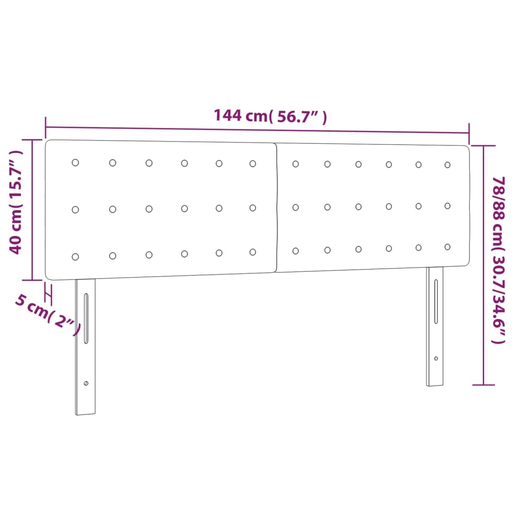 LED uzglavlje plavo 144x5x78/88 cm od tkanine