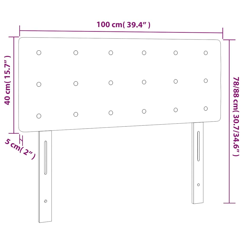 LED uzglavlje tamnoplavo 100x5x78/88 cm baršunasto