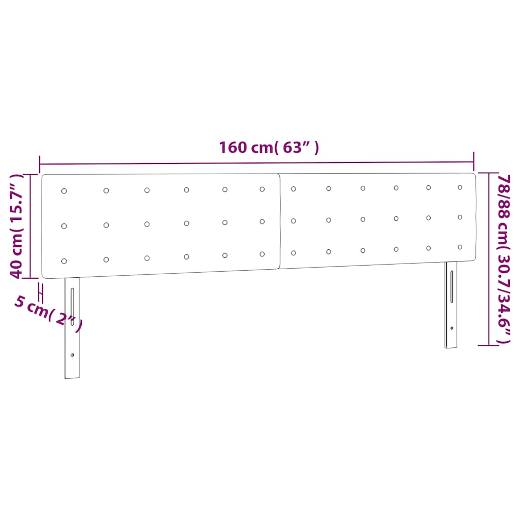 LED uzglavlje tamnoplavo 160x5x78/88 cm baršunasto