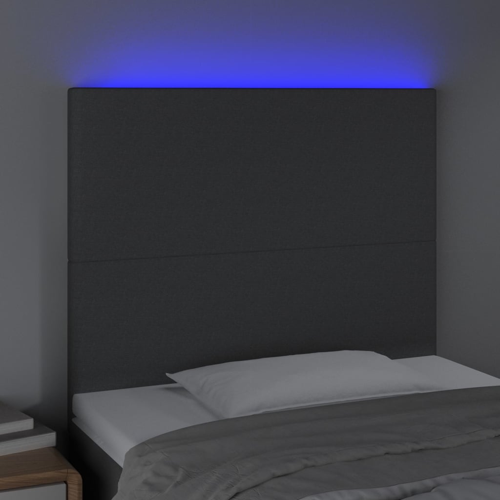 LED uzglavlje tamnosivo 80x5x118/128 cm od tkanine
