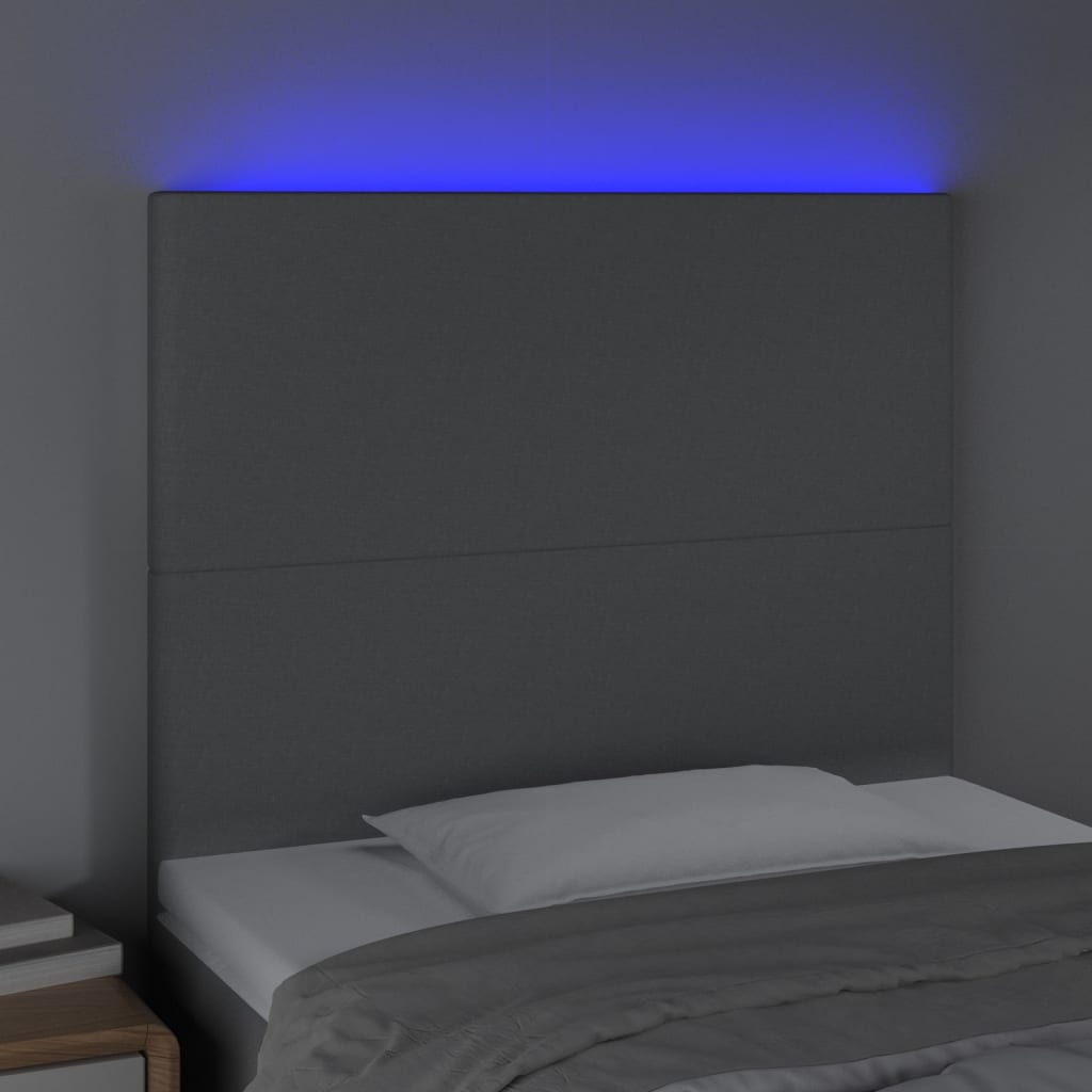 LED uzglavlje svjetlosivo 100x5x118/128 cm od tkanine