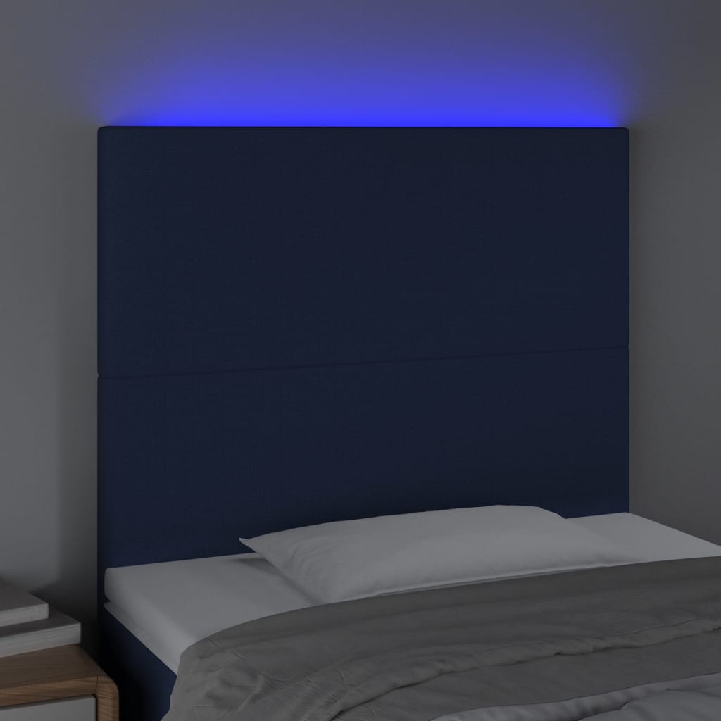 LED uzglavlje plavo 100x5x118/128 cm od tkanine