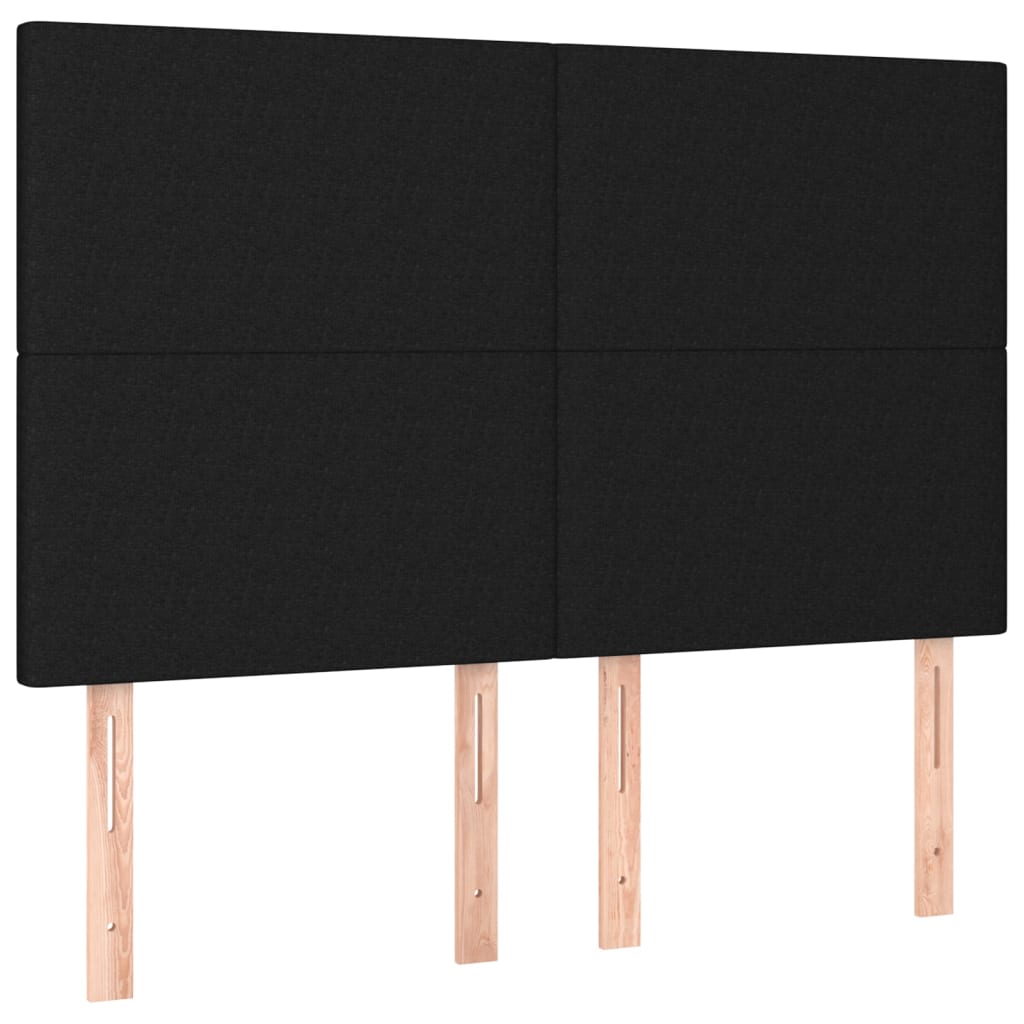 LED uzglavlje crno 144x5x118/128 cm od tkanine