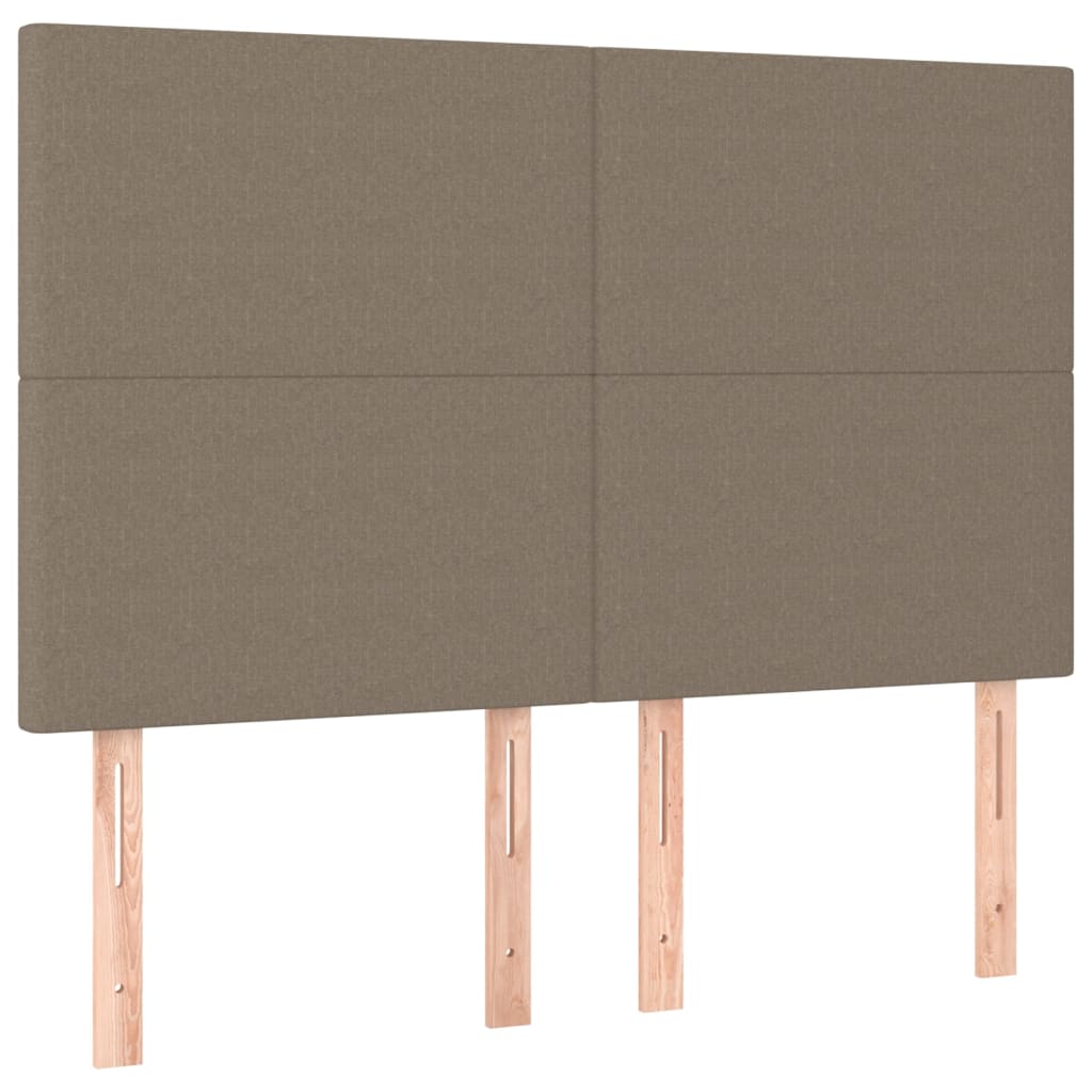 LED uzglavlje smeđesivo 144x5x118/128 cm od tkanine