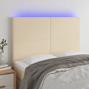 LED uzglavlje krem 144x5x118/128 cm od tkanine