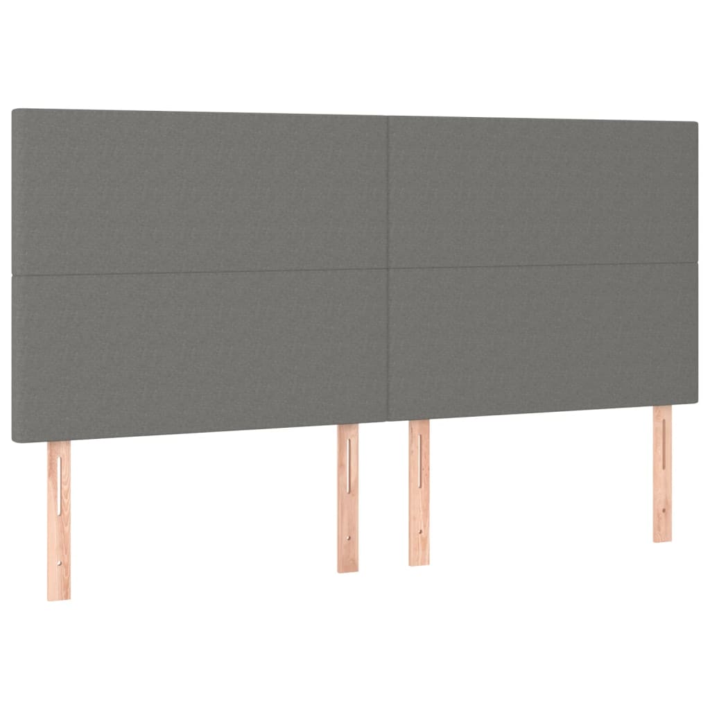 LED uzglavlje tamnosivo 200x5x118/128 cm od tkanine
