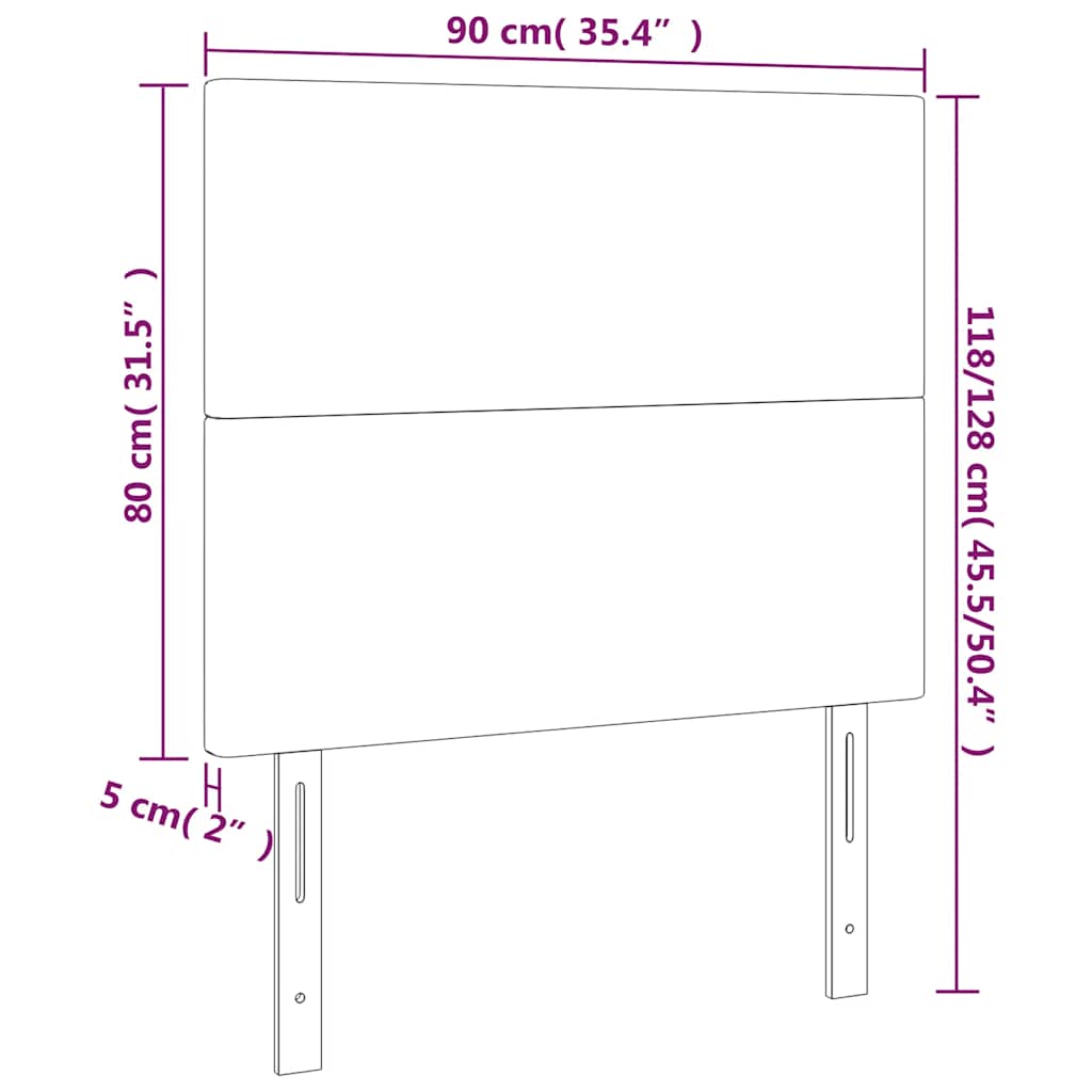 LED uzglavlje tamnoplavo 90x5x118/128 cm baršunasto