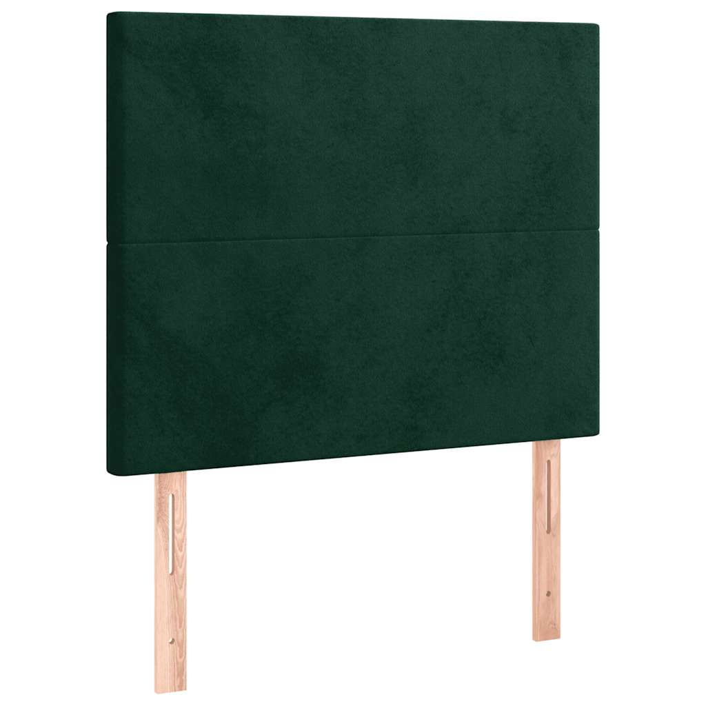 LED uzglavlje tamnozeleno 100x5x118/128 cm baršunasto