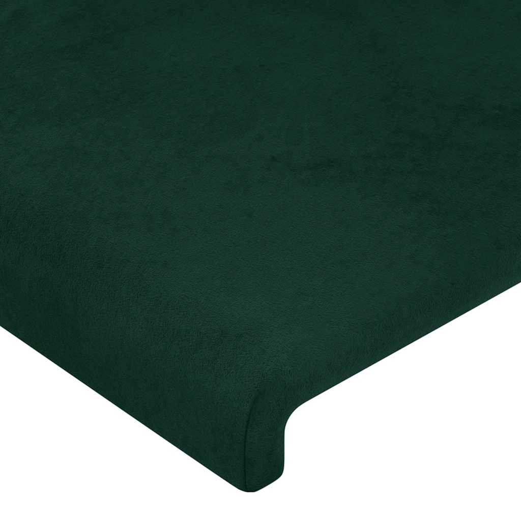 LED uzglavlje tamnozeleno 100x5x118/128 cm baršunasto