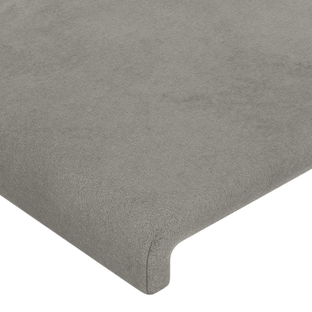 LED uzglavlje svjetlosivo 144x5x118/128 cm baršunasto