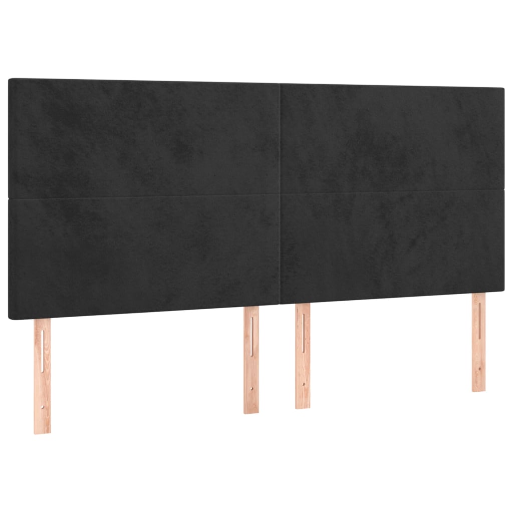 LED uzglavlje crno 160x5x118/128 cm baršunasto