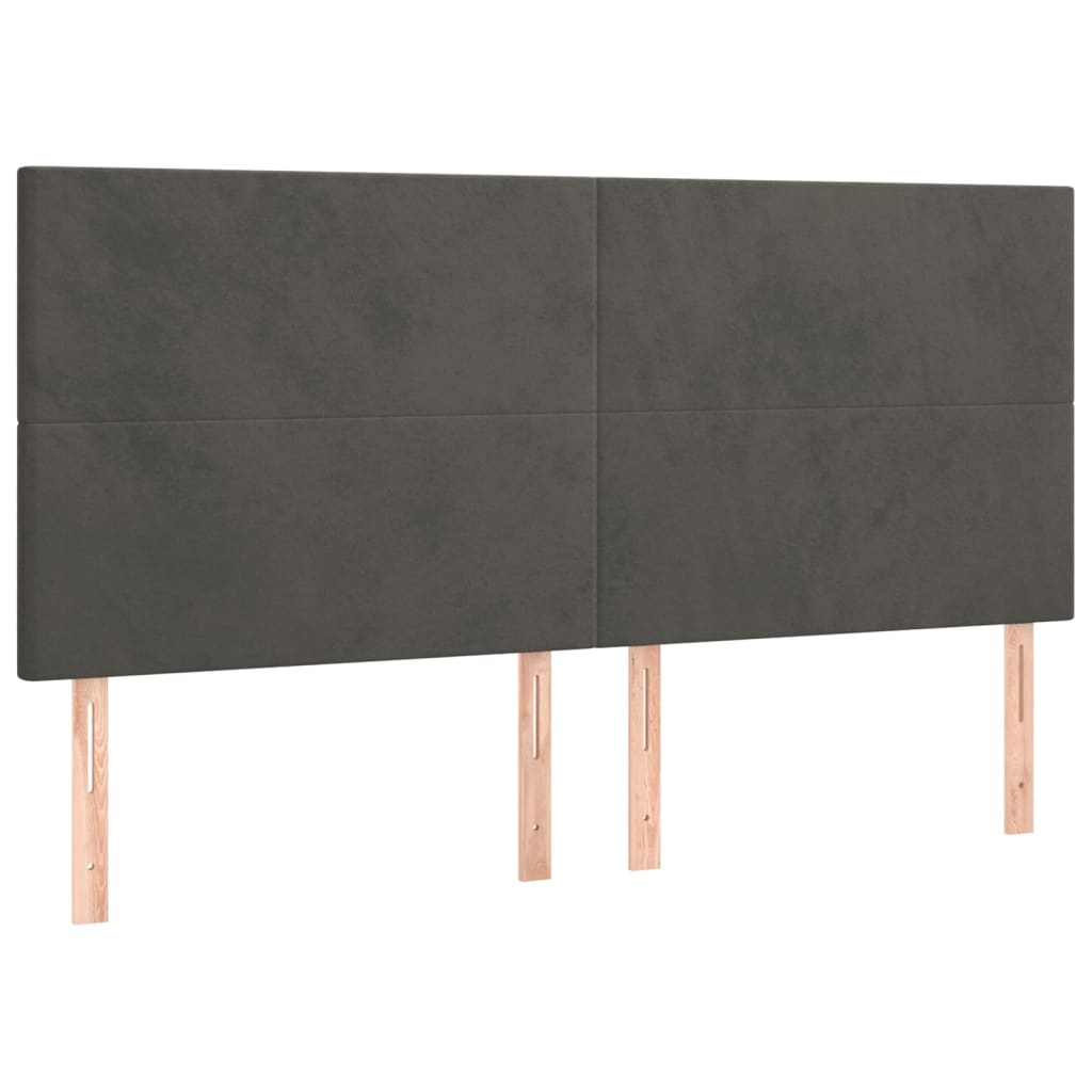 LED uzglavlje tamnosivo 180x5x118/128 cm baršunasto