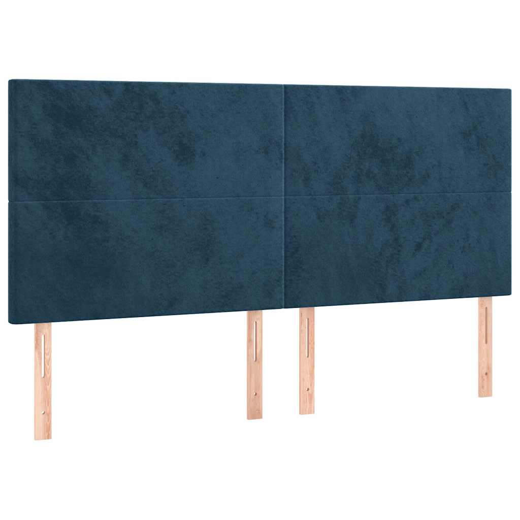 LED uzglavlje tamnoplavo 180x5x118/128 cm baršunasto