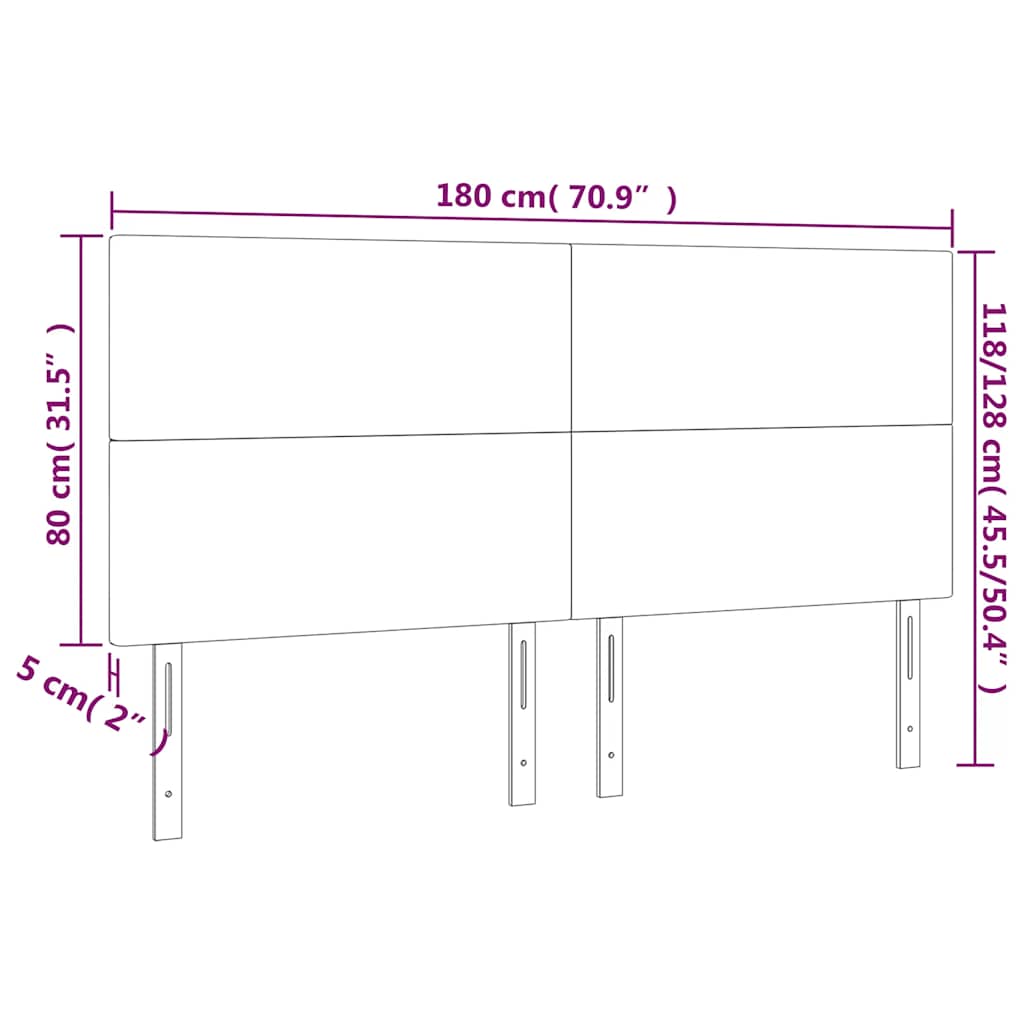 LED uzglavlje tamnoplavo 180x5x118/128 cm baršunasto