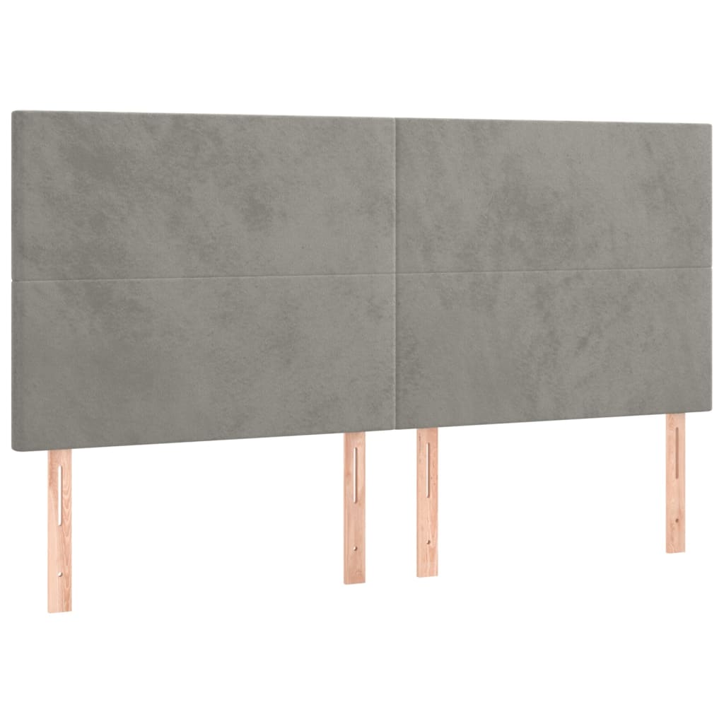 LED uzglavlje svjetlosivo 200x5x118/128 cm baršunasto