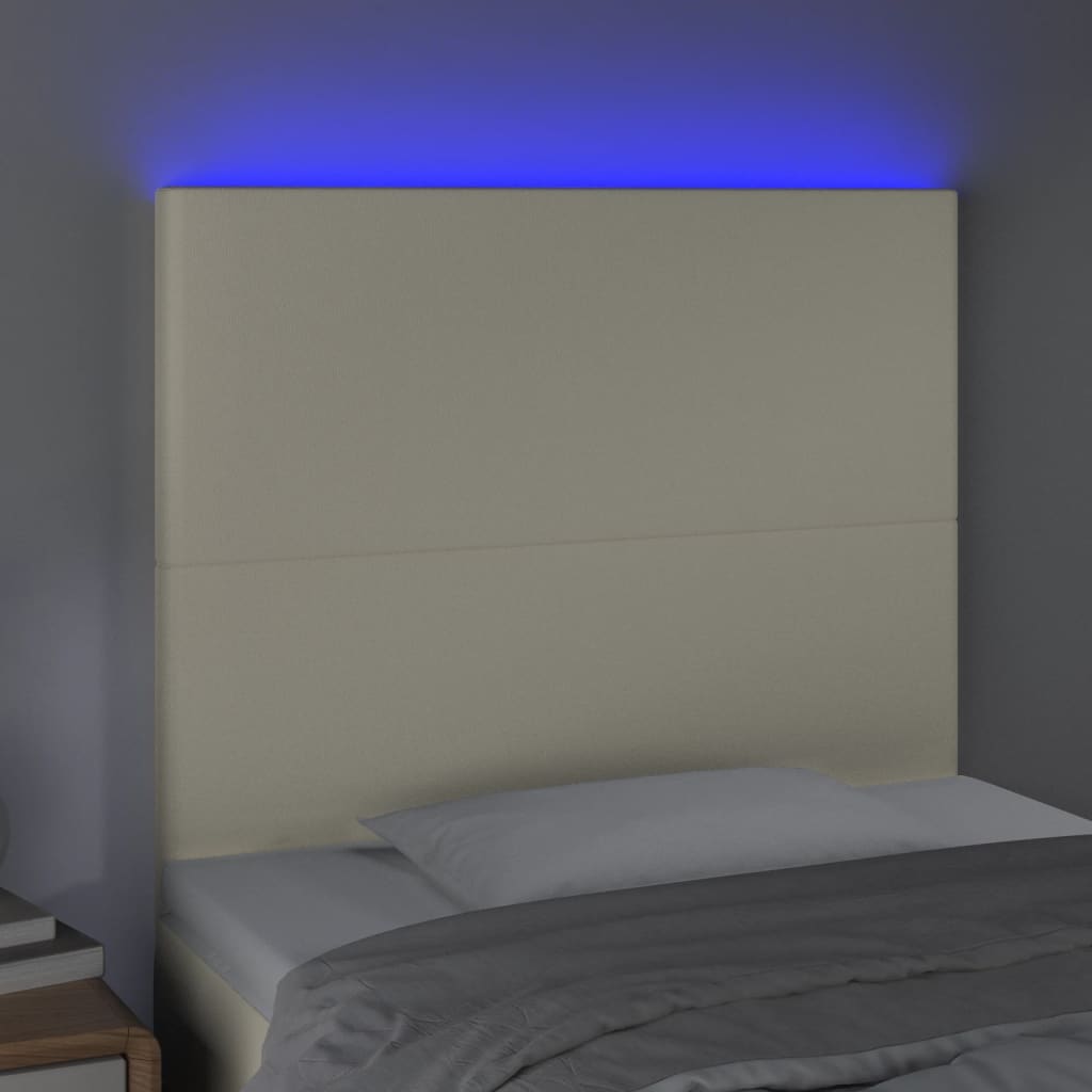 LED uzglavlje krem 90x5x118/128 cm od umjetne kože