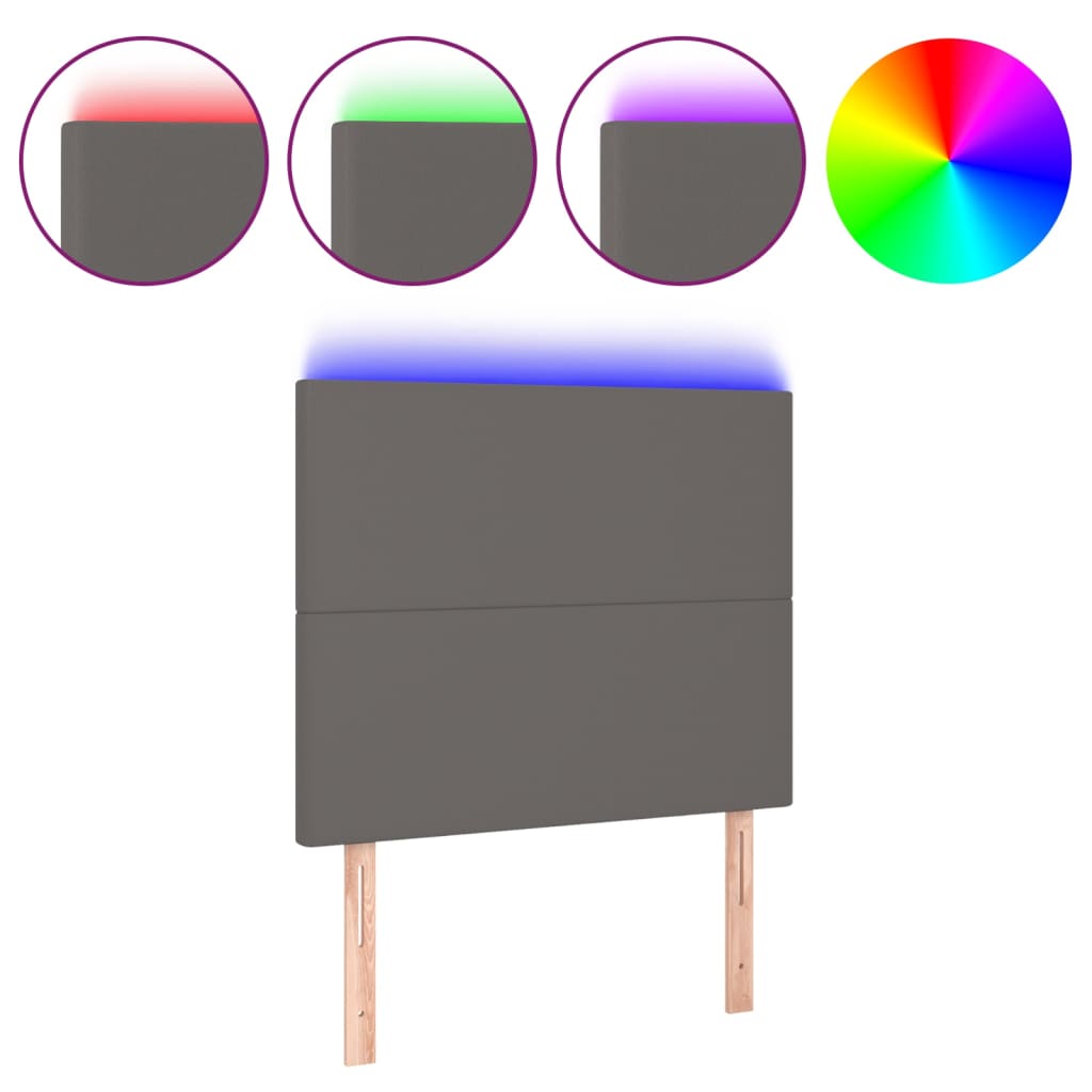 LED uzglavlje sivo 90x5x118/128 cm od umjetne kože