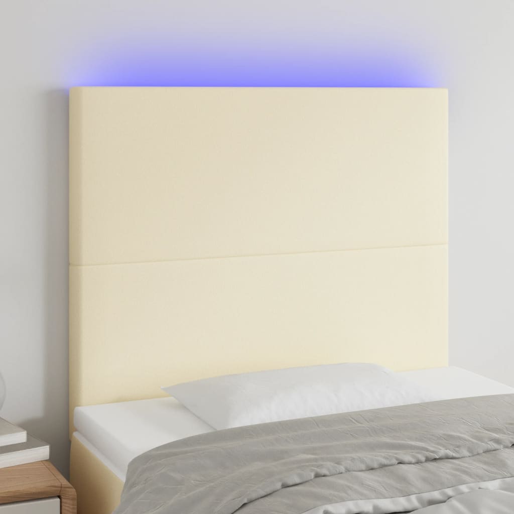 LED uzglavlje krem 100x5x118/128 cm od umjetne kože