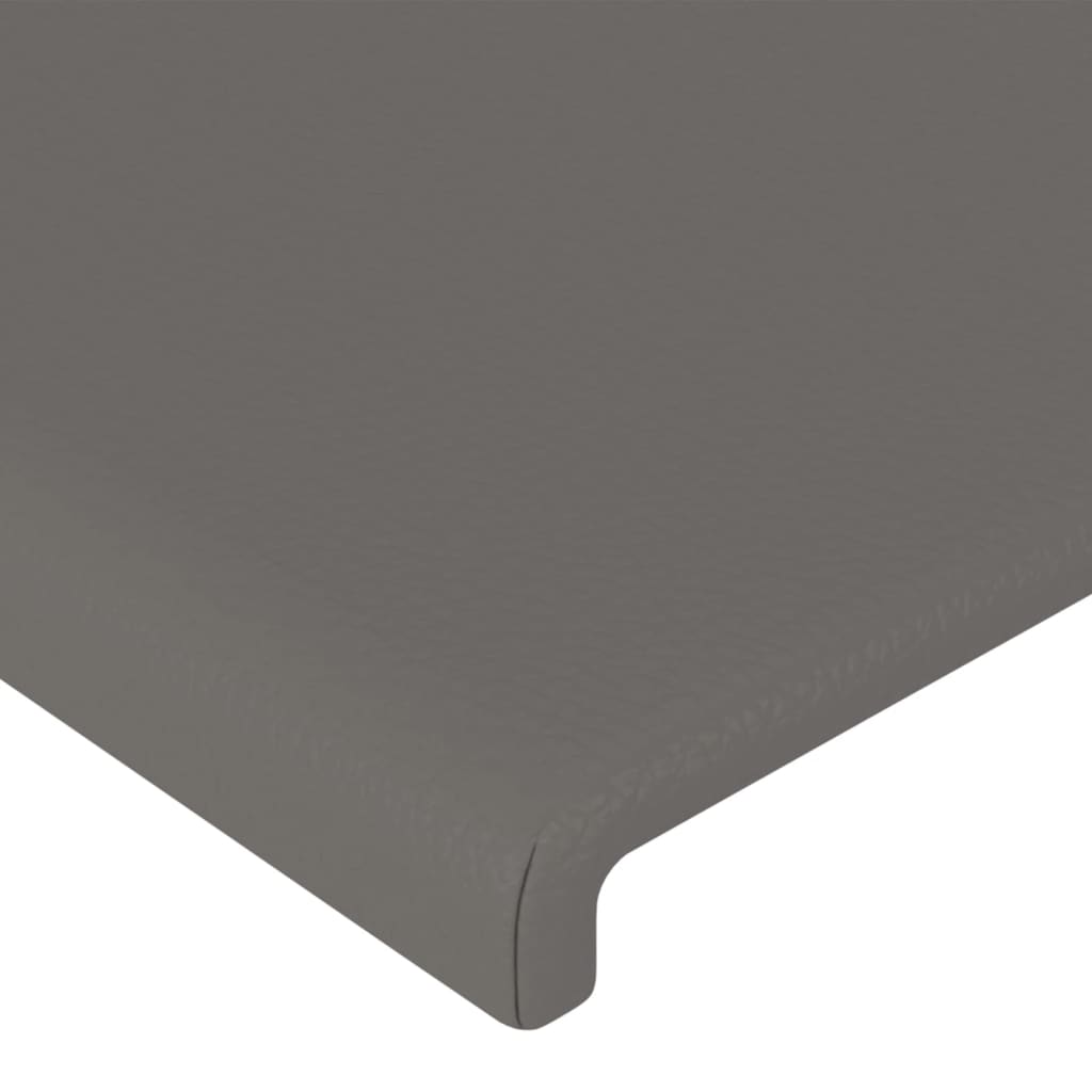 LED uzglavlje sivo 100x5x118/128 cm od umjetne kože