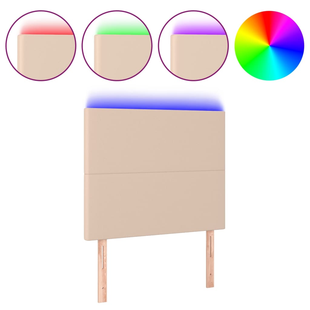 LED uzglavlje boja cappuccina 100x5x118/128 cm od umjetna koža