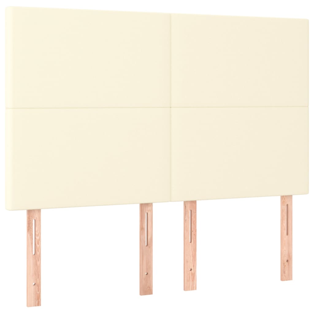 LED uzglavlje krem 144x5x118/128 cm od umjetne kože