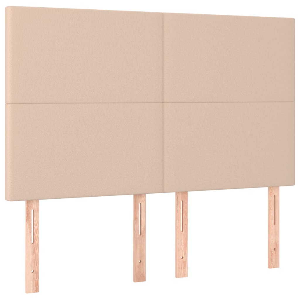 LED uzglavlje boja cappuccina 144x5x118/128cm od umjetna koža