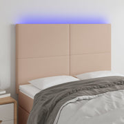 LED uzglavlje boja cappuccina 144x5x118/128cm od umjetna koža