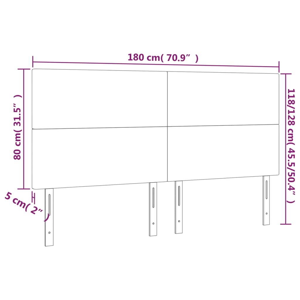 LED uzglavlje krem 180x5x118/128 cm od umjetne kože