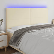 LED uzglavlje krem 180x5x118/128 cm od umjetne kože