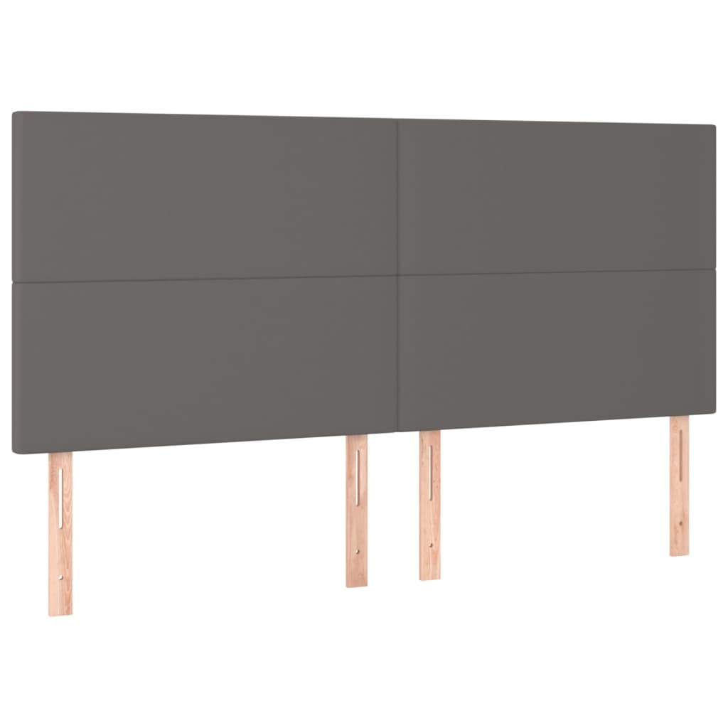 LED uzglavlje sivo 180x5x118/128 cm od umjetne kože