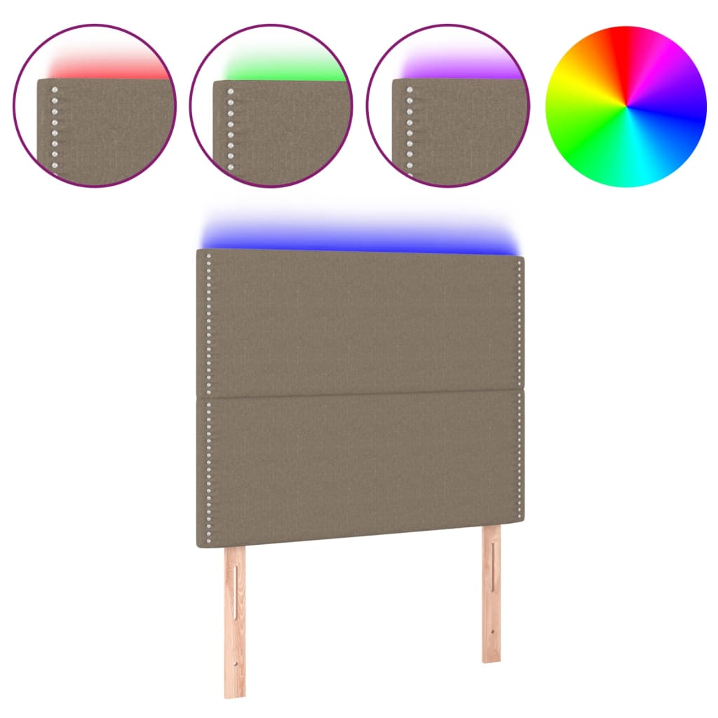LED uzglavlje smeđesivo 90x5x118/128 cm od tkanine