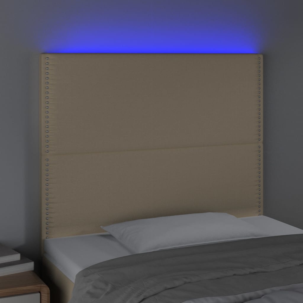 LED uzglavlje krem 90x5x118/128 cm od tkanine