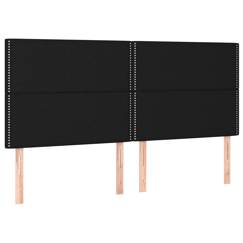 LED uzglavlje crno 200x5x118/128 cm od tkanine
