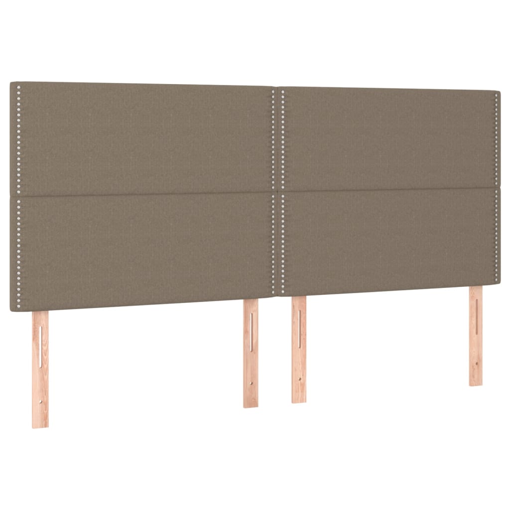 LED uzglavlje smeđesivo 200x5x118/128 cm od tkanine