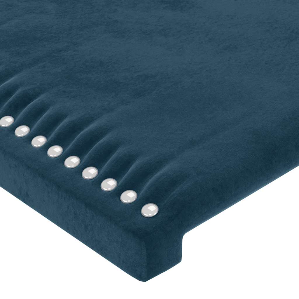 LED uzglavlje tamnoplavo 100x5x118/128 cm baršunasto