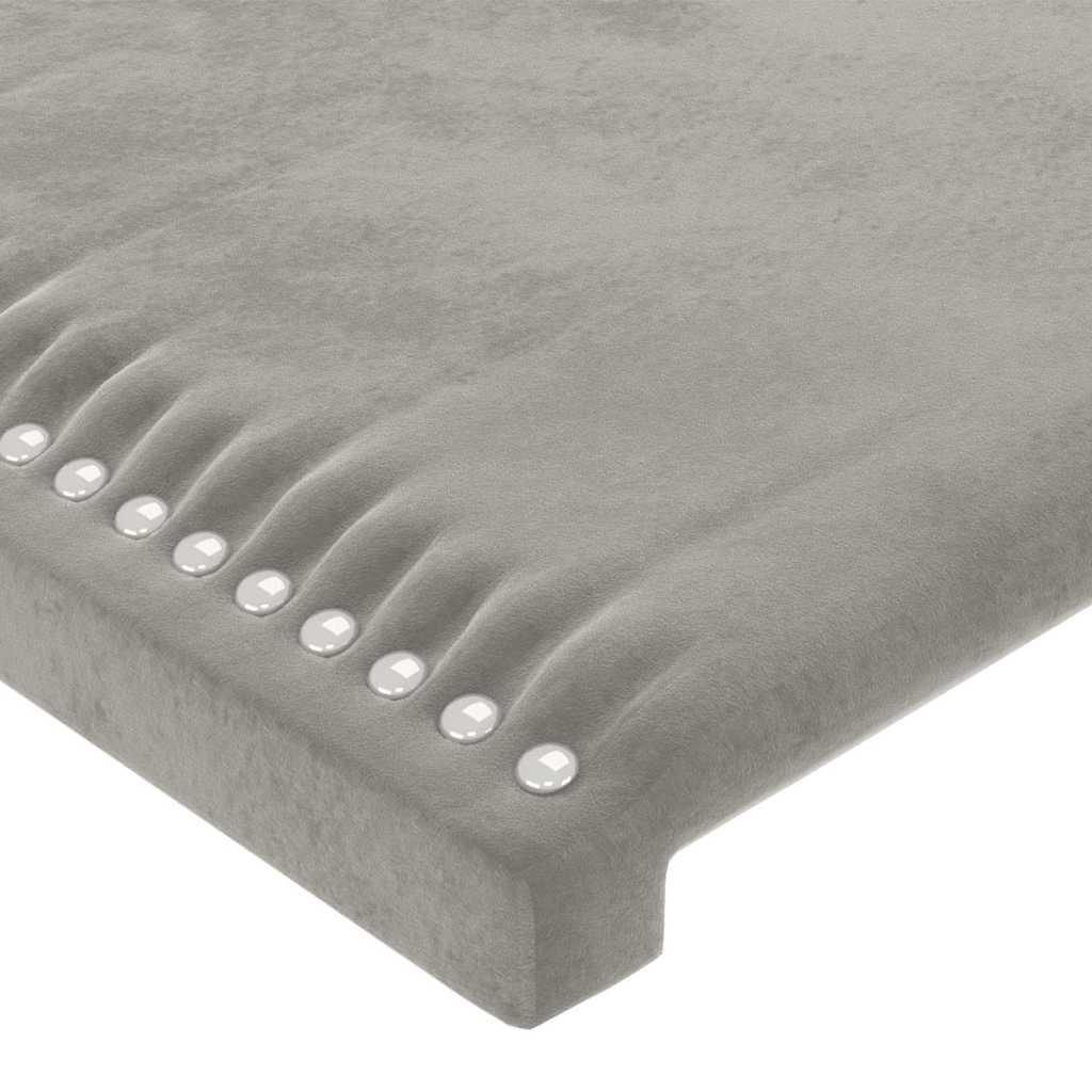LED uzglavlje svjetlosivo 144x5x118/128 cm baršunasto