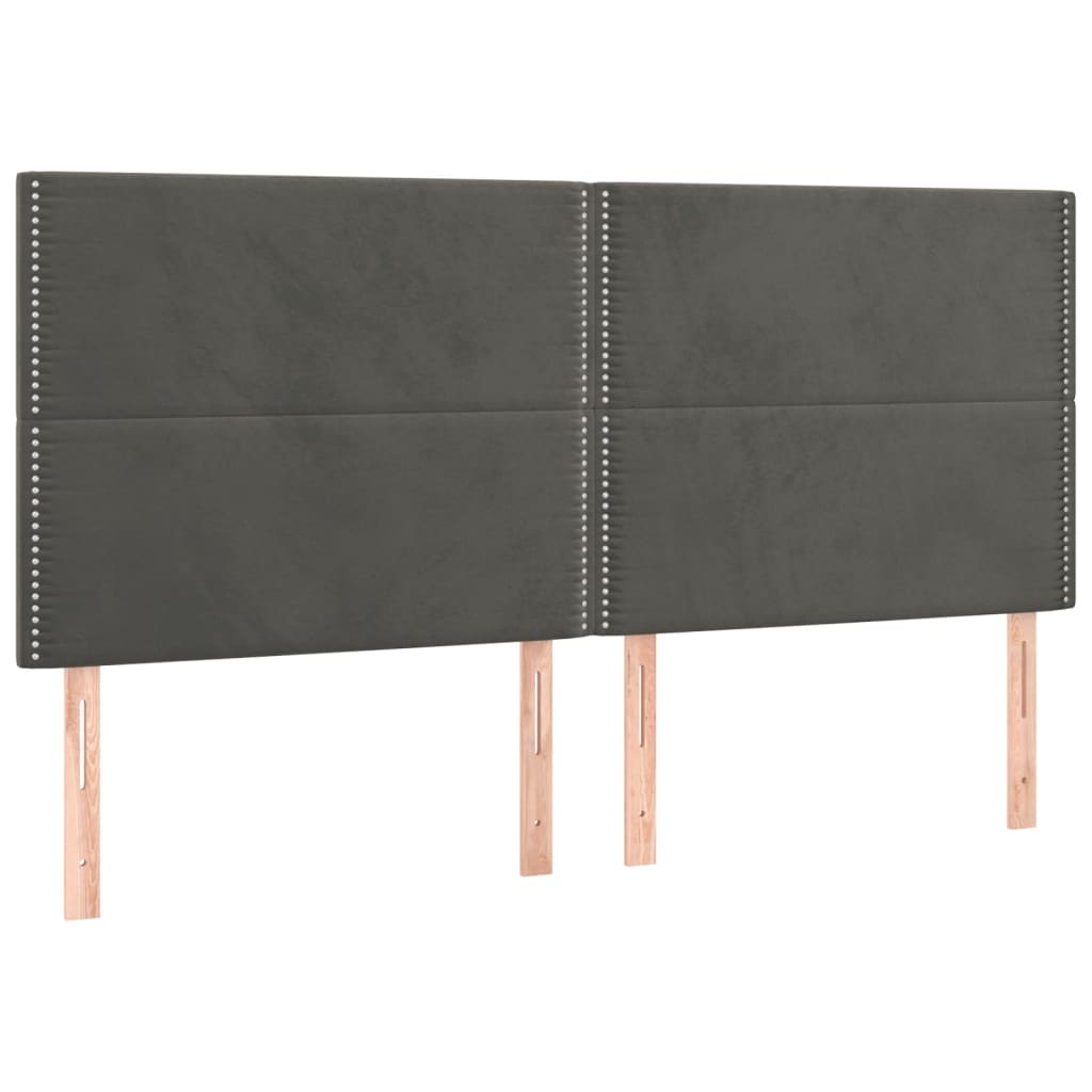 LED uzglavlje tamnosivo 160x5x118/128 cm baršunasto