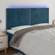 LED uzglavlje tamnoplavo 160x5x118/128 cm baršunasto