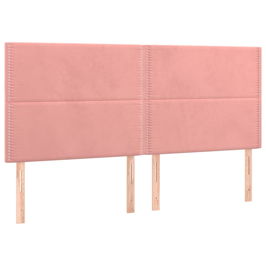 LED uzglavlje ružičasto 160x5x118/128 cm baršunasto
