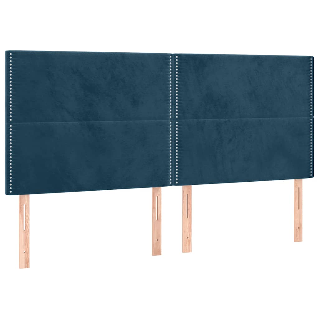 LED uzglavlje tamnoplavo 200x5x118/128 cm od tkanine