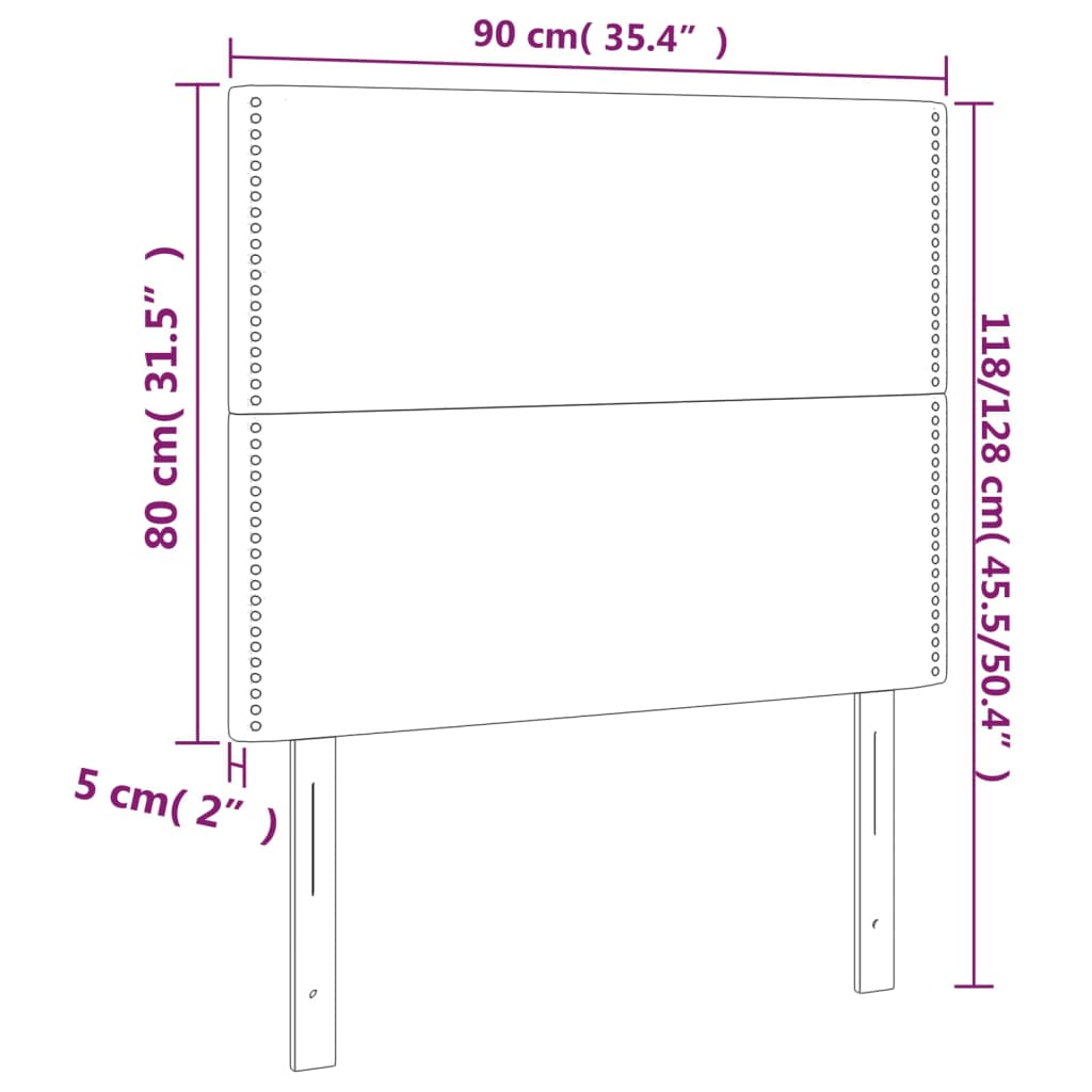 LED uzglavlje crno 90x5x118/128 cm od umjetne kože