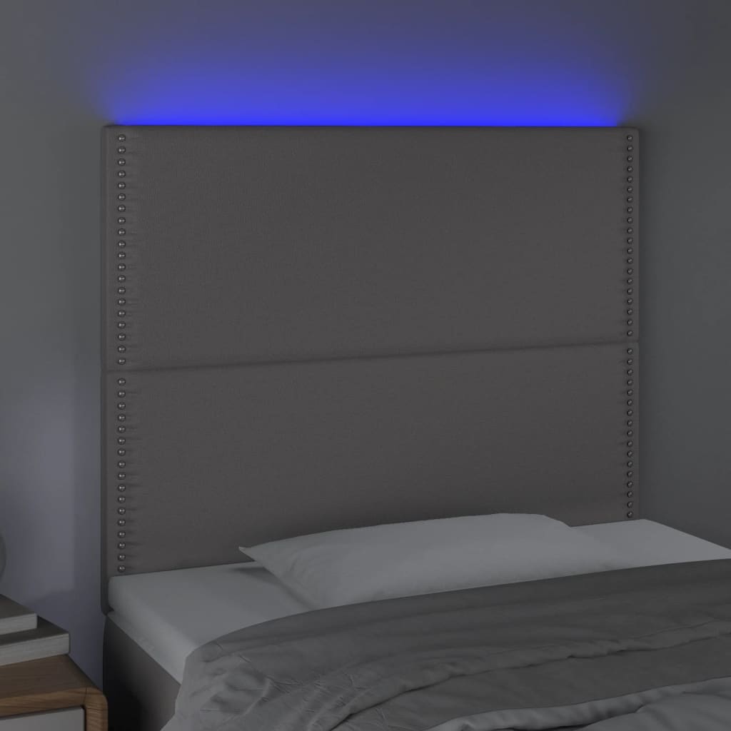LED uzglavlje sivo 90x5x118/128 cm od umjetne kože
