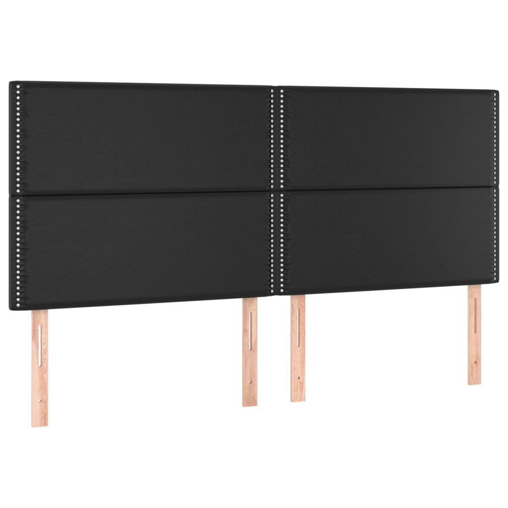 LED uzglavlje crno 180x5x118/128 cm od umjetna koža